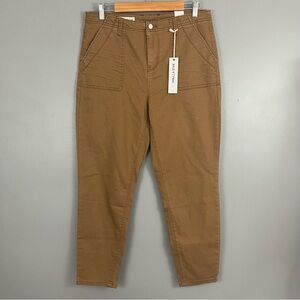 NWT Vanilla Star Size 15 Utility Pants Front Square Pockets High Rise Skinny Tan